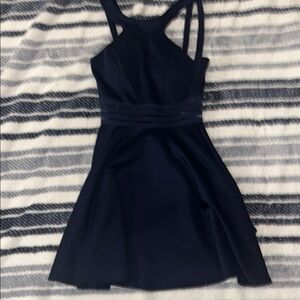 Elegant Navy Blue Sleeveless Dress